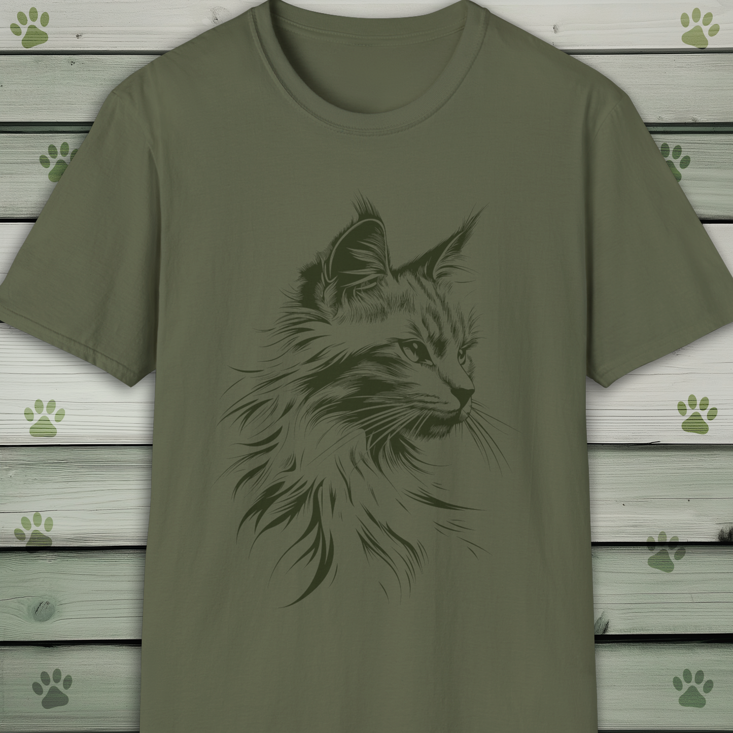 Elegant Feline – Artistic Cat Portrait Tee