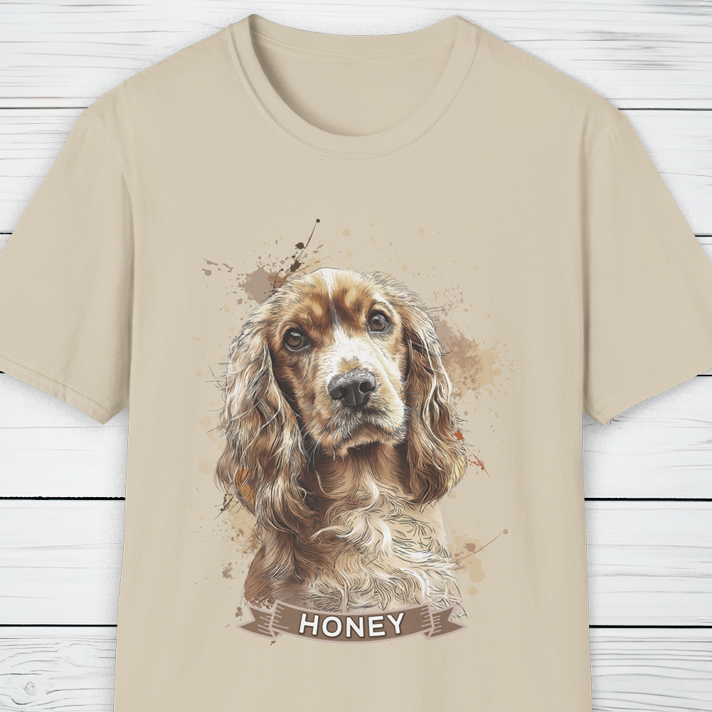 Custom Dog Portrait T-Shirt Personalised Watercolour Illustration