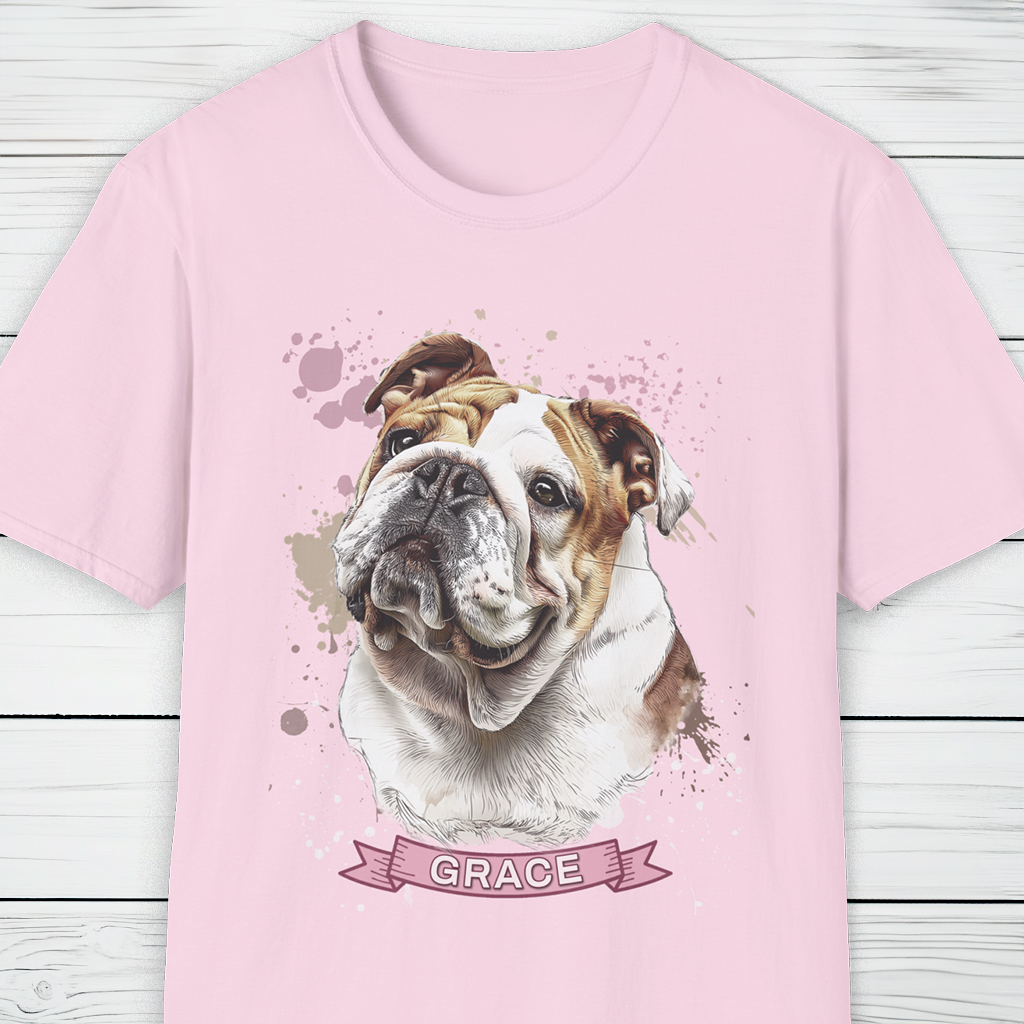 Custom Dog Portrait T-Shirt Personalised Watercolour Illustration