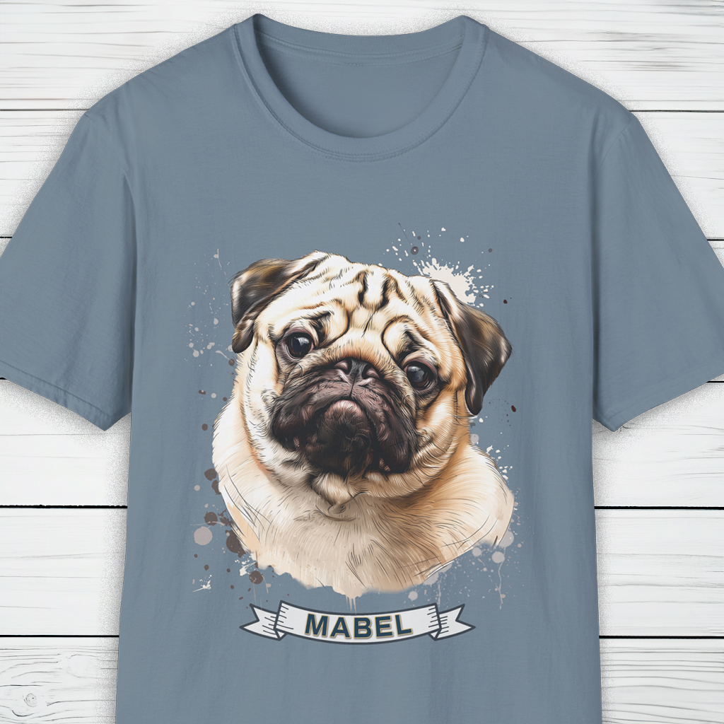 Custom Dog Portrait T-Shirt Personalised Watercolour Illustration