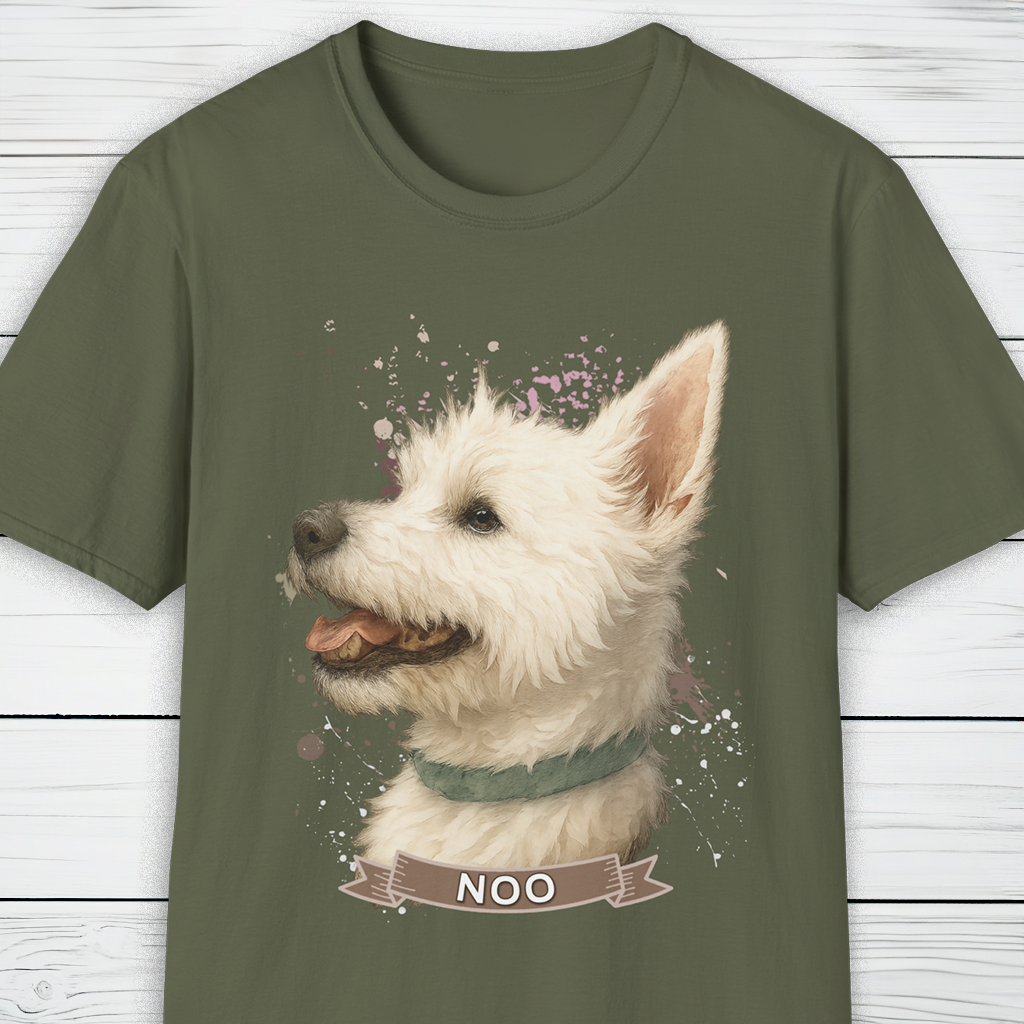Custom Dog Portrait T-Shirt Personalised Watercolour Illustration