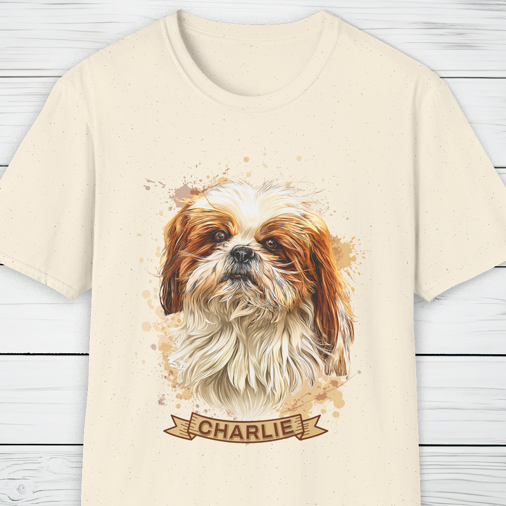 Custom Dog Portrait T-Shirt Personalised Watercolour Illustration