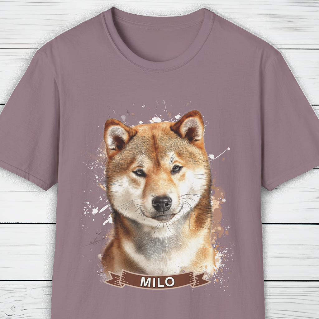 Custom Dog Portrait T-Shirt Personalised Watercolour Illustration