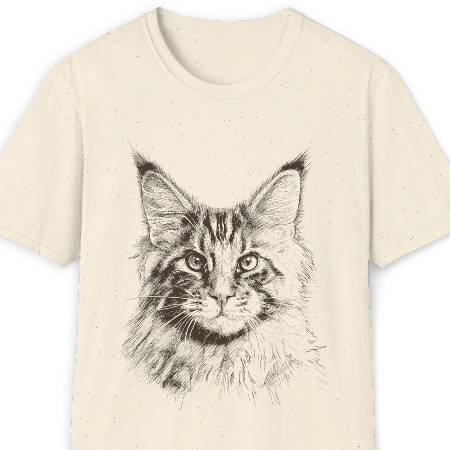Maine Coon Cat Breed Illustration T-Shirt – Premium Cotton