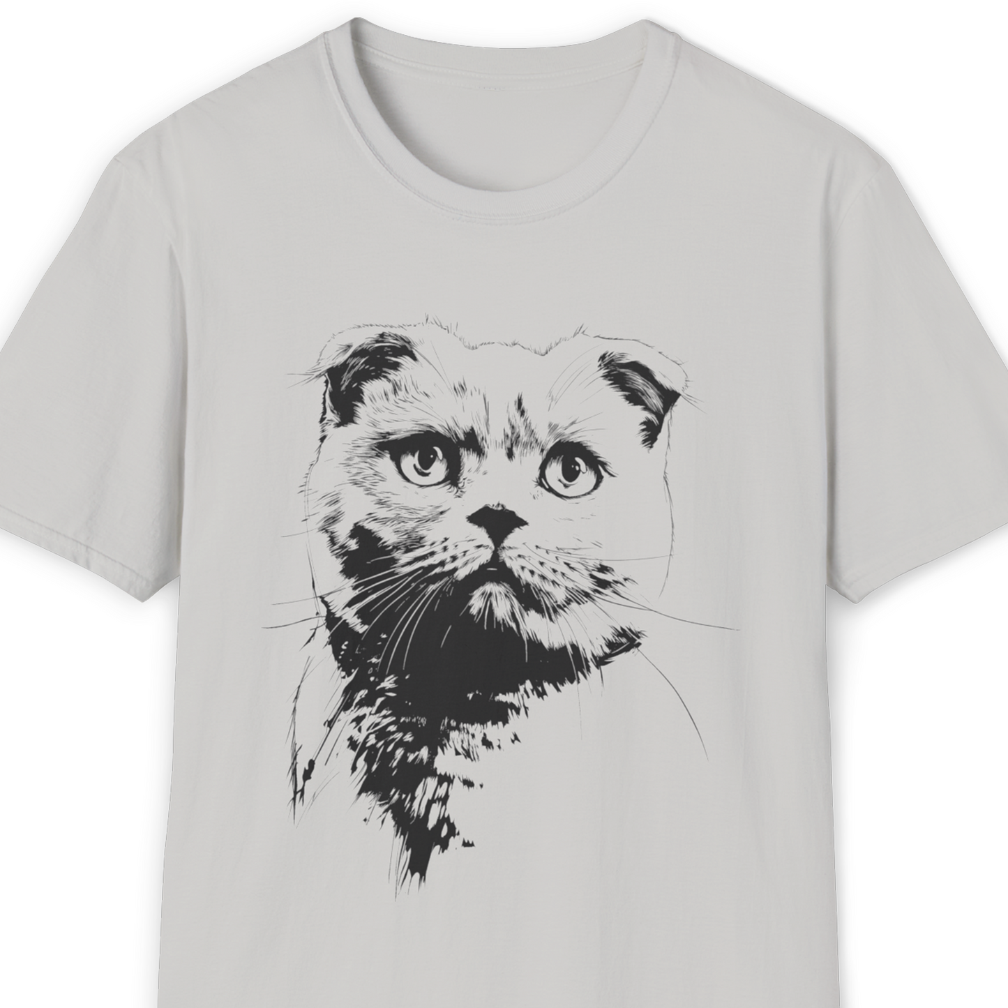 Scottish Fold Cat Breed Illustration T-Shirt – Premium Cotton