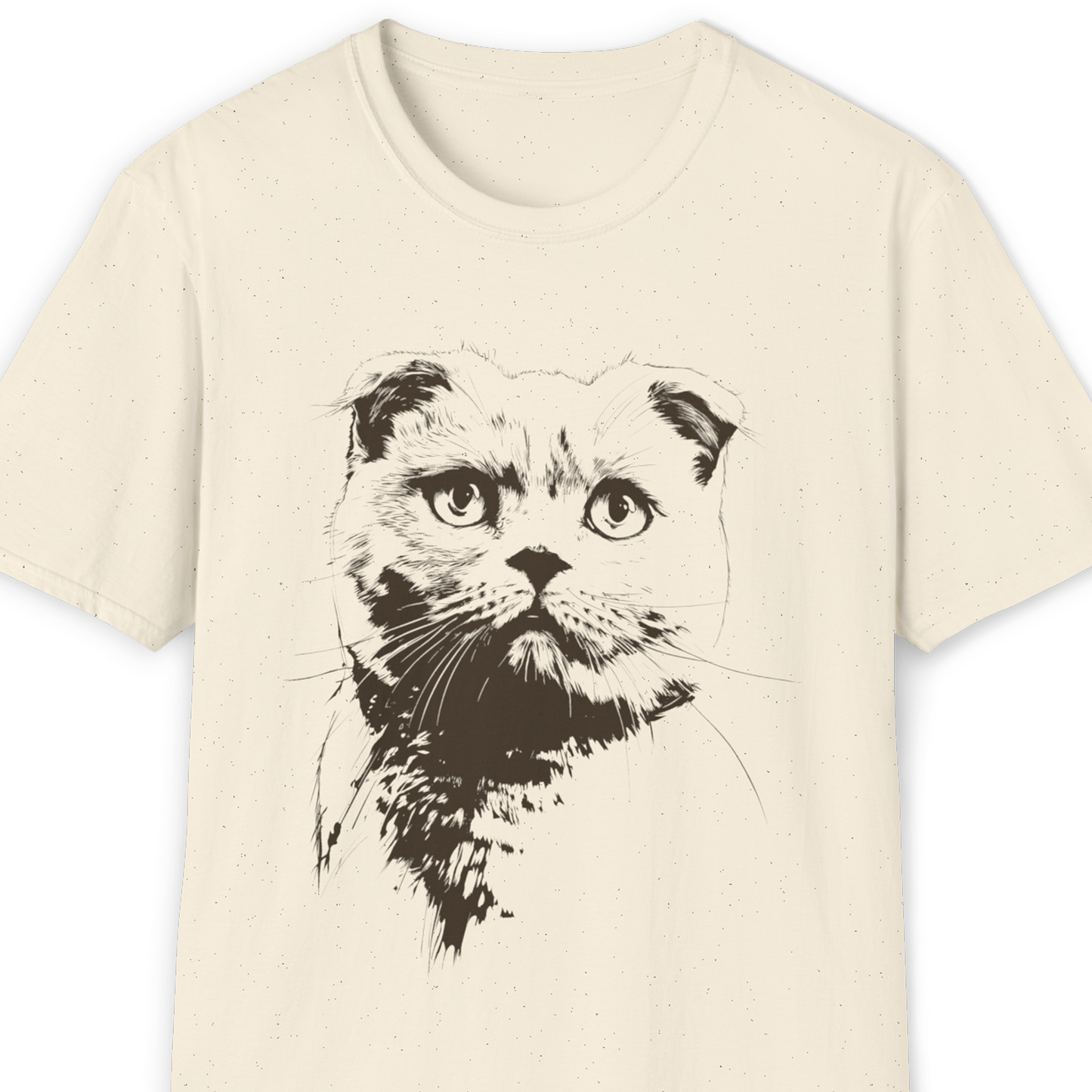 Scottish Fold Cat Breed Illustration T-Shirt – Premium Cotton