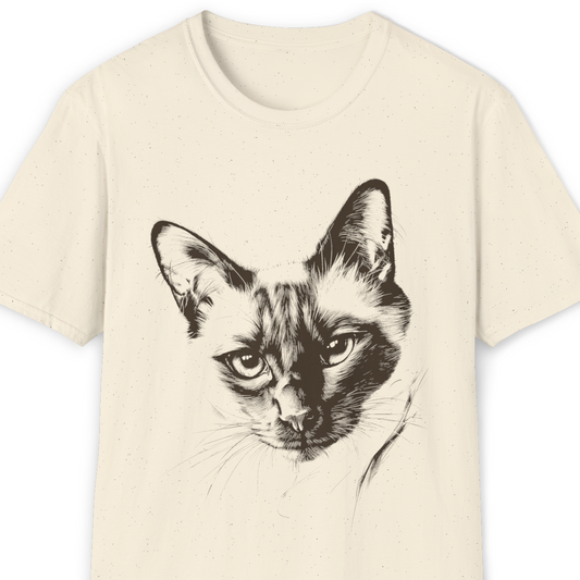 Siamese Cat Breed Illustration T-Shirt – Premium Cotton