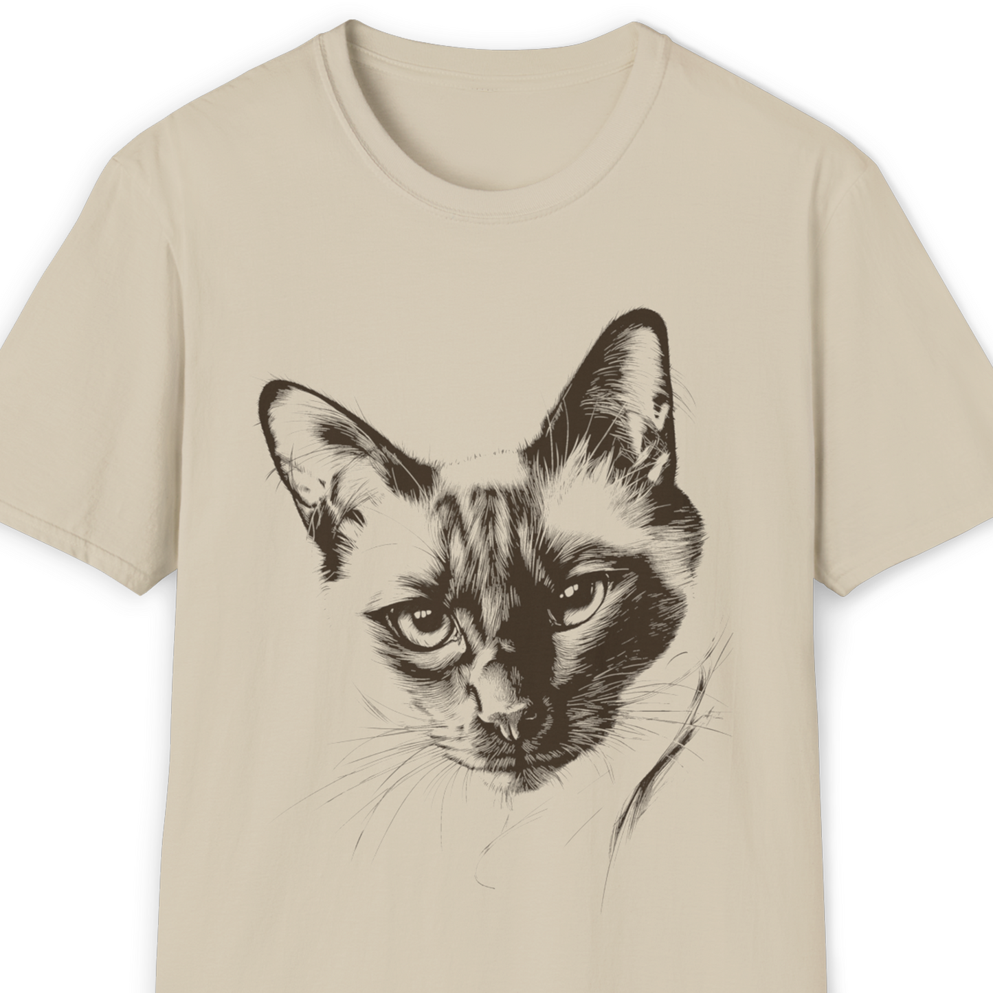 Siamese Cat Breed Illustration T-Shirt – Premium Cotton