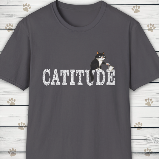 Catitude T-Shirt - Funny Cat Sketch