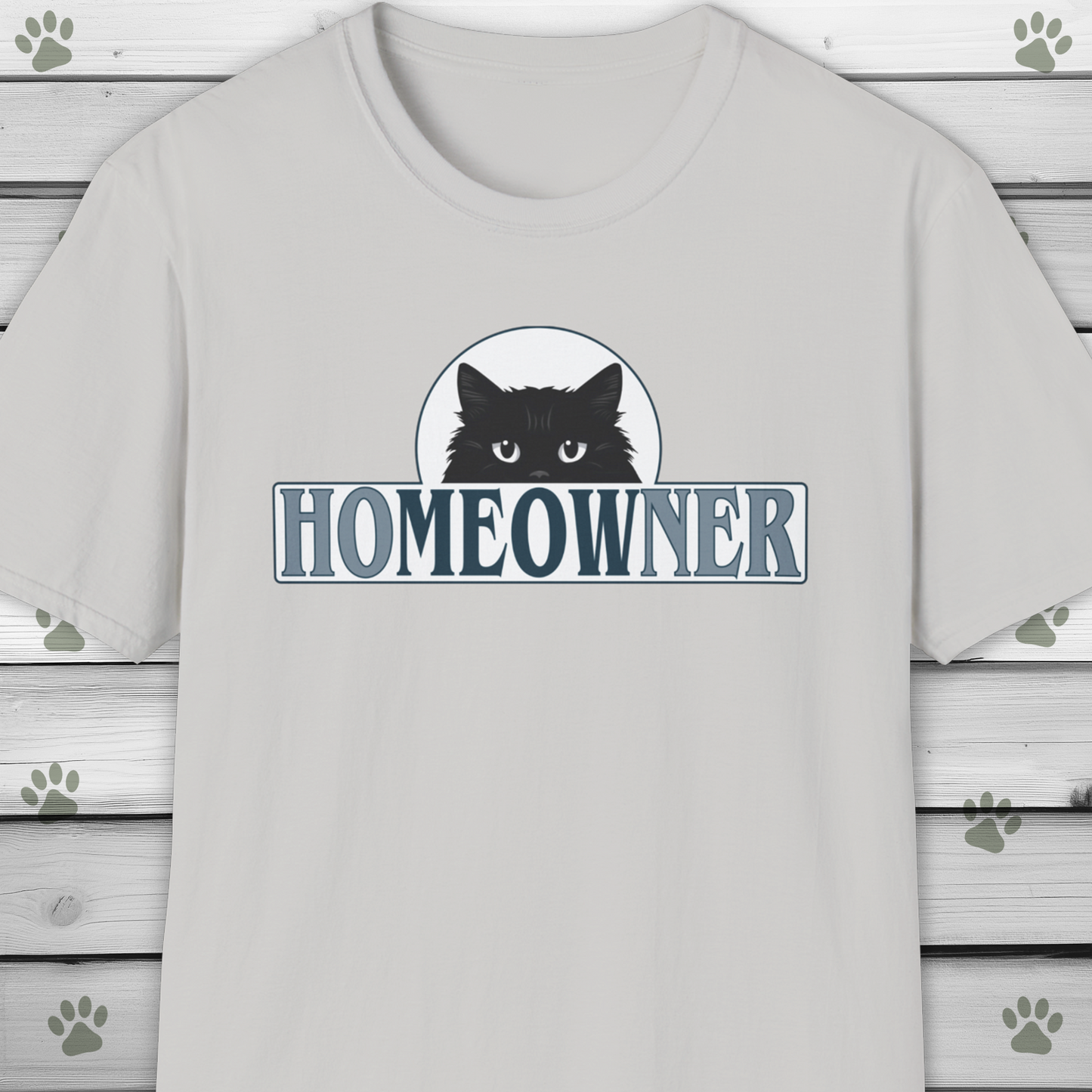 Funny Cat Pun T-Shirt Homeowner Ho-meow-ner Meow Shirt