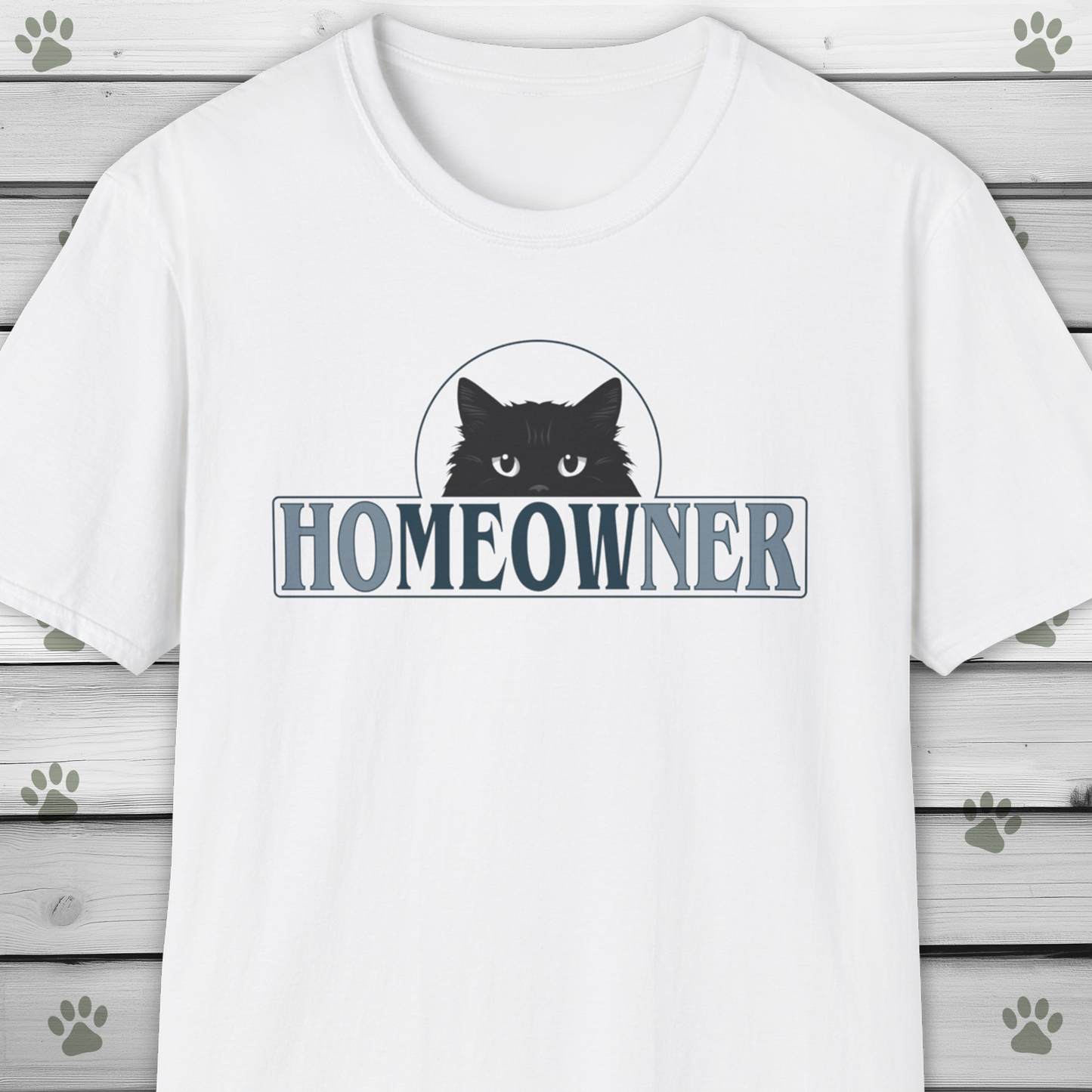 Funny Cat Pun T-Shirt Homeowner Ho-meow-ner Meow Shirt
