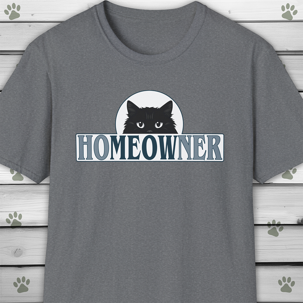 Funny Cat Pun T-Shirt Homeowner Ho-meow-ner Meow Shirt