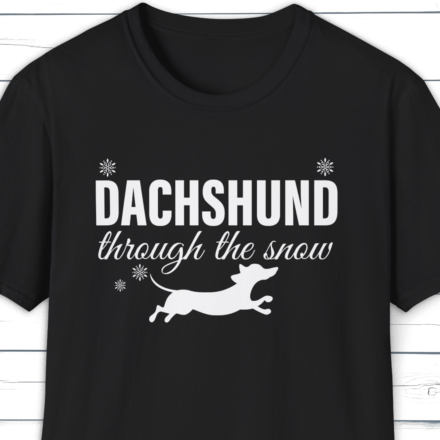 Christmas Dachshund T-Shirt – Dachshund Through the Snow Pun Tee