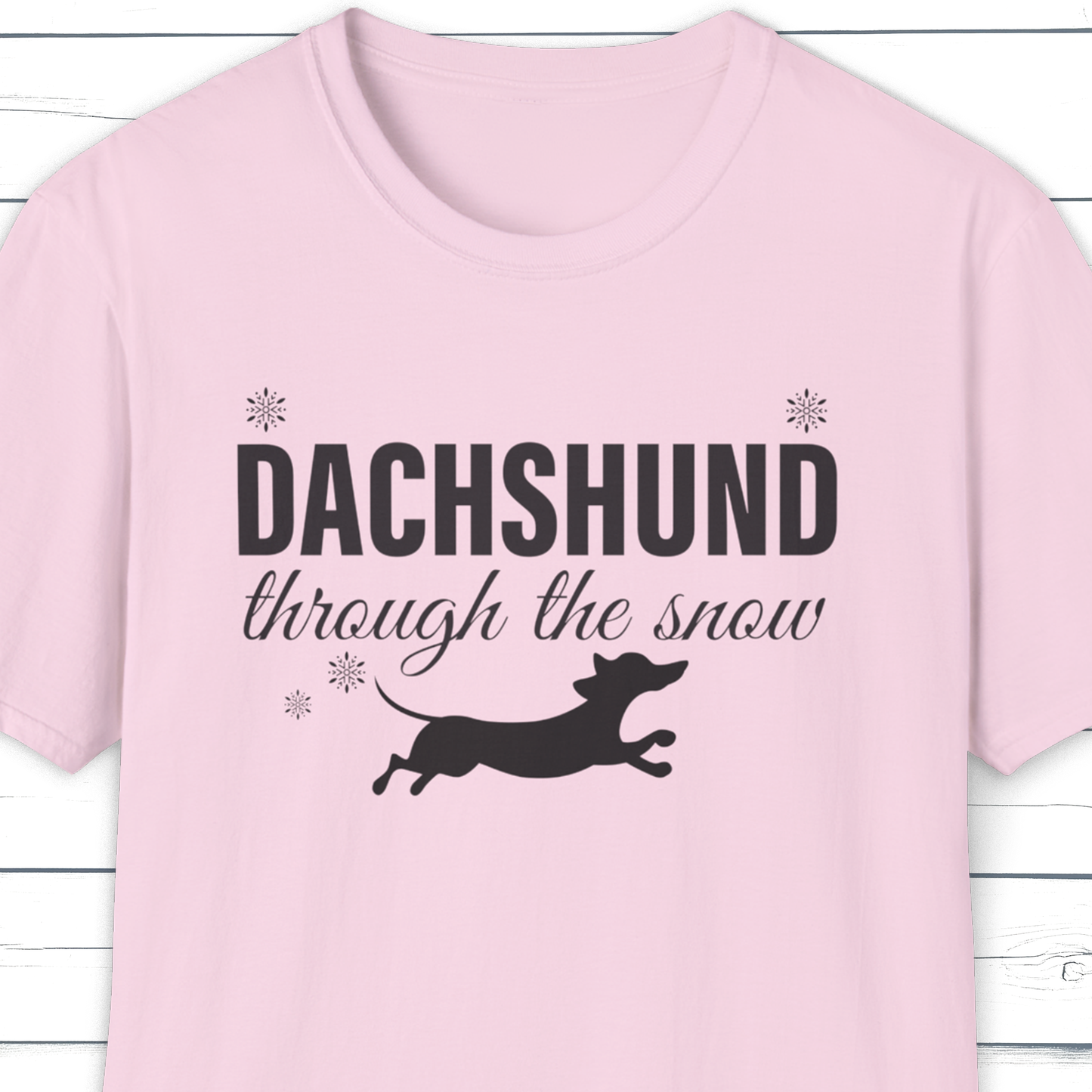 Christmas Dachshund T-Shirt – Dachshund Through the Snow Pun Tee