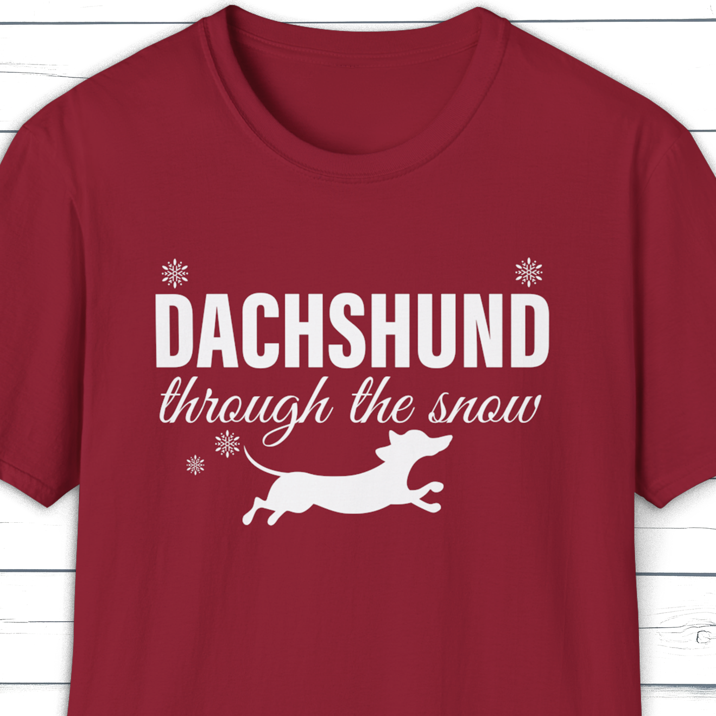 Christmas Dachshund T-Shirt – Dachshund Through the Snow Pun Tee