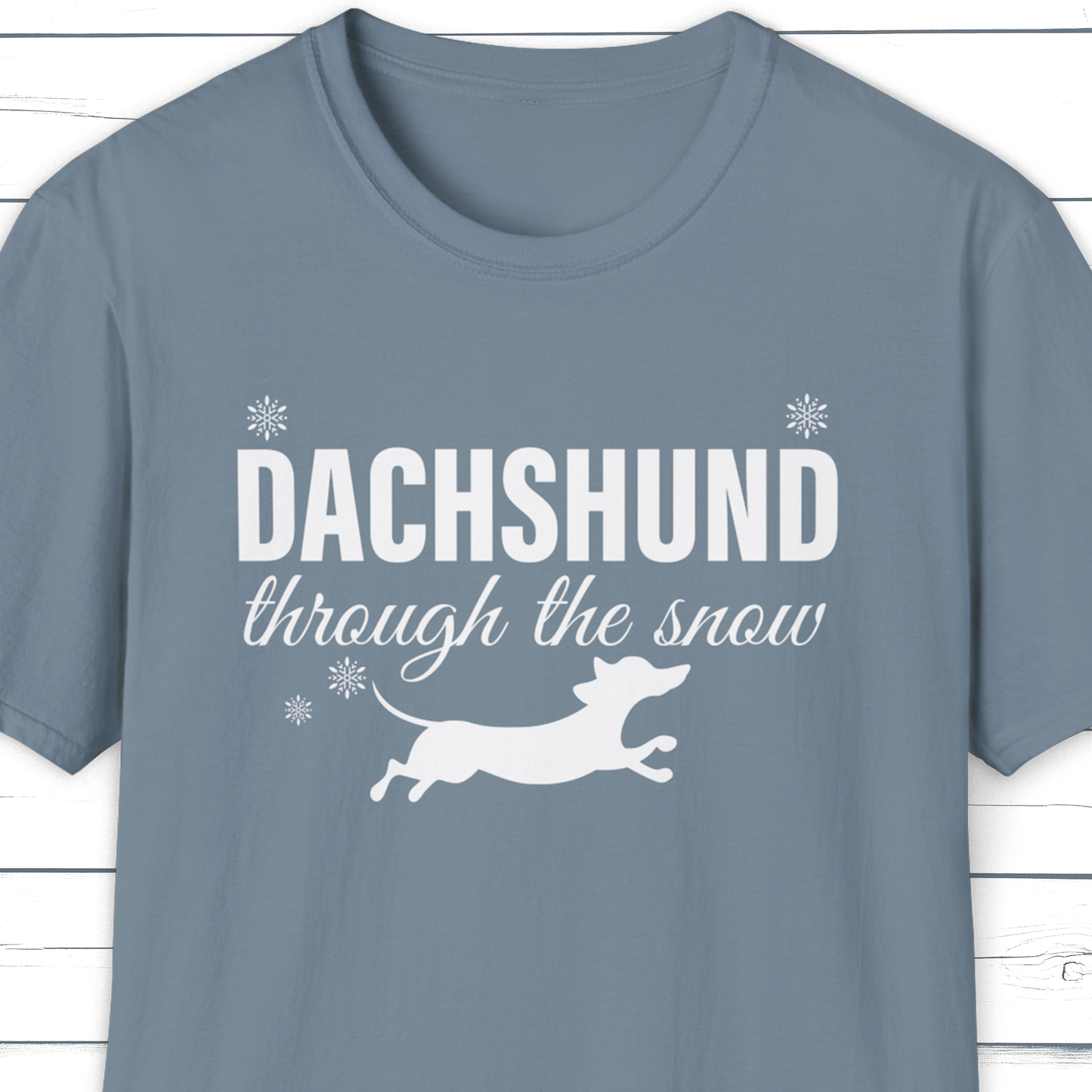 Christmas Dachshund T-Shirt – Dachshund Through the Snow Pun Tee
