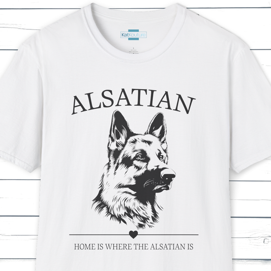 Alsatian T-Shirt – Home Is Where The Alsatian Is