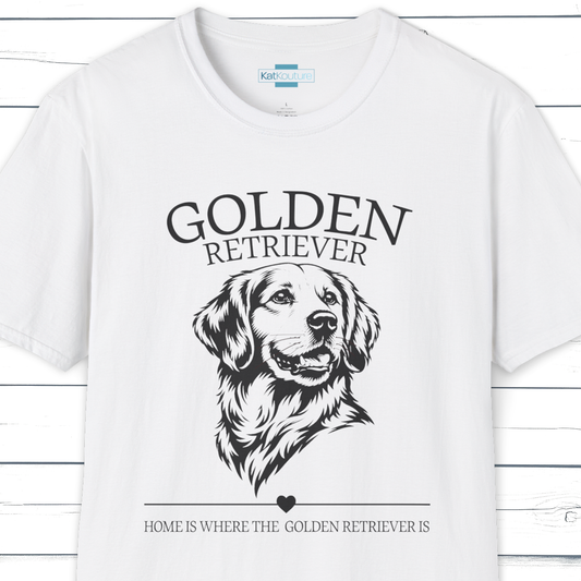 Golden Retriever T-Shirt – Home Is Where The Golden Retriever Is