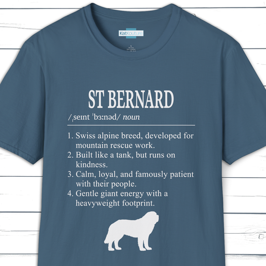 St Bernard Definition T-Shirt Dictionary Dogs Collection