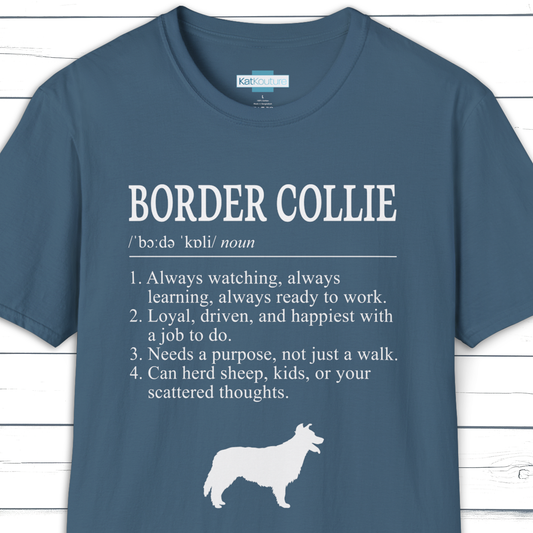 Border Collie Definition T-Shirt Dictionary Dogs Collection