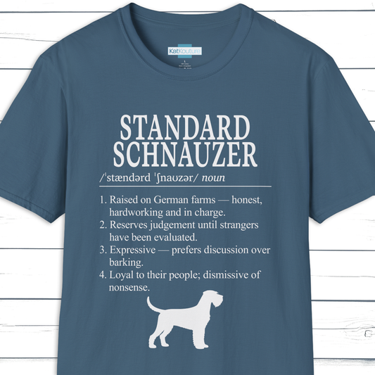 Standard Schnauzer Definition T-Shirt Dictionary Dogs Collection