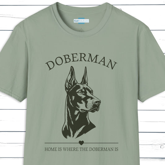Doberman T-Shirt – Home Is Where The Doberman Is