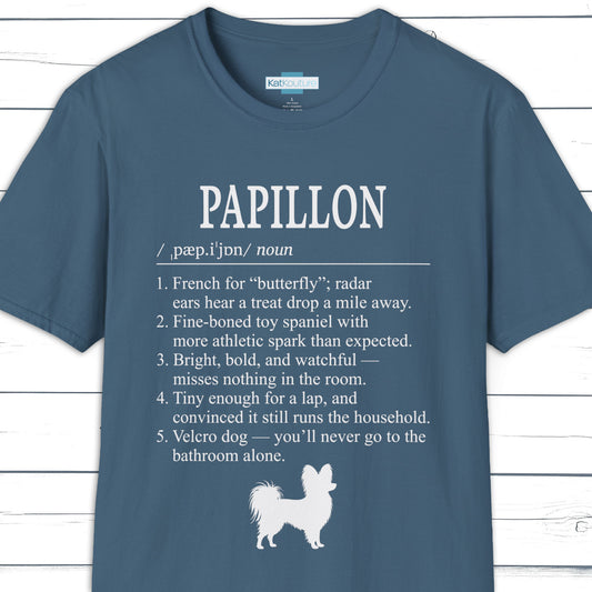 Papillon Definition T-Shirt Dictionary Dogs Collection