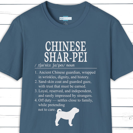Chinese Shar-Pei Definition T-Shirt Dictionary Dogs Collection