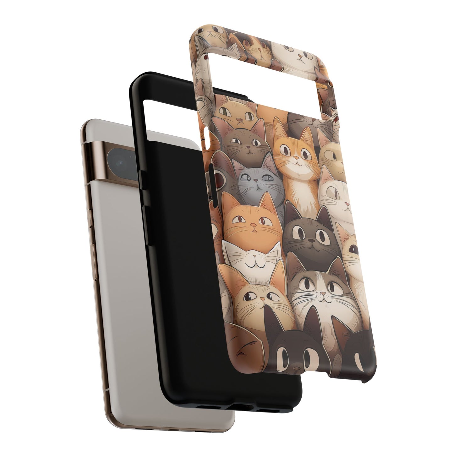 Feline Harmony - A Tapestry of Cats - Phone Case