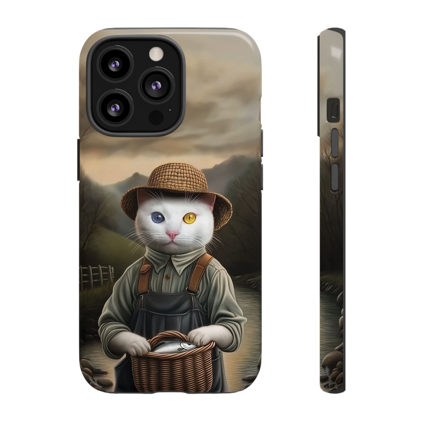 Custom Cat Portraiture Phone Case Vintage Character