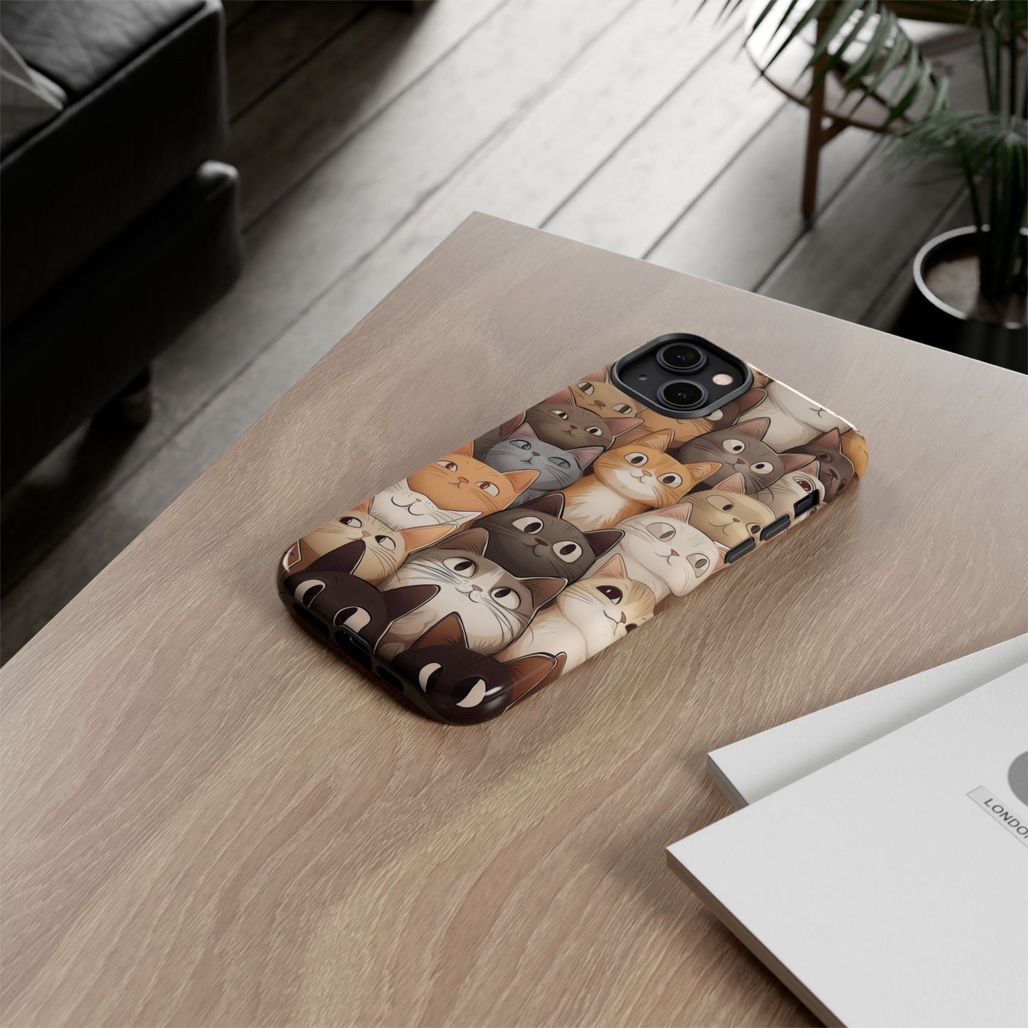 Feline Harmony - A Tapestry of Cats - Phone Case