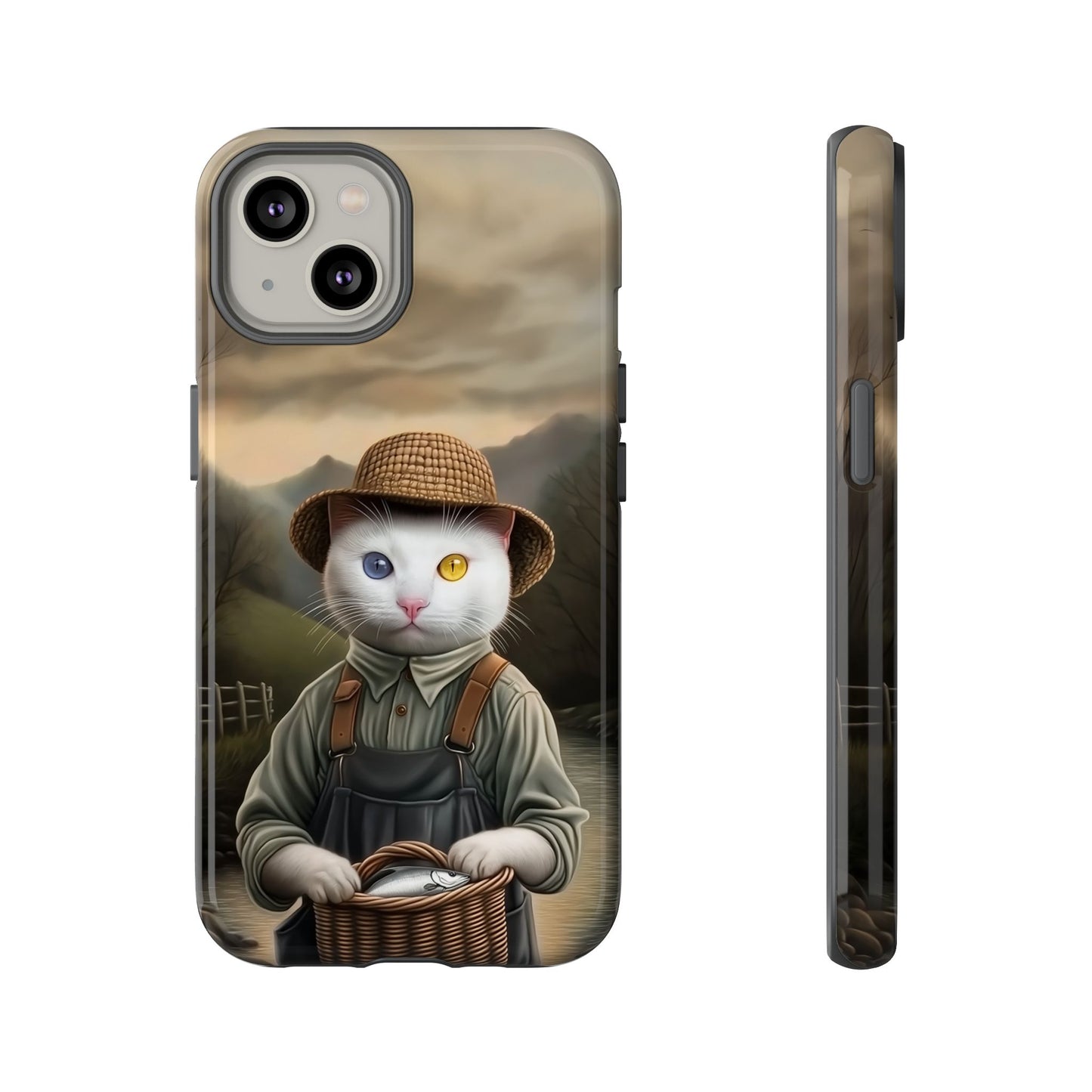 Custom Cat Portraiture Phone Case Vintage Character