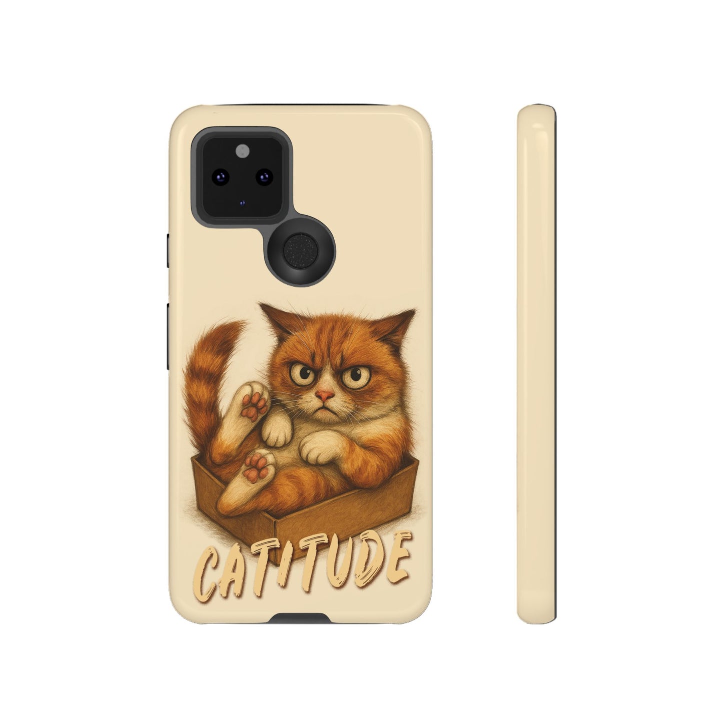 Grumpy Ginger Cat Phone Case CATITUDE in a Box