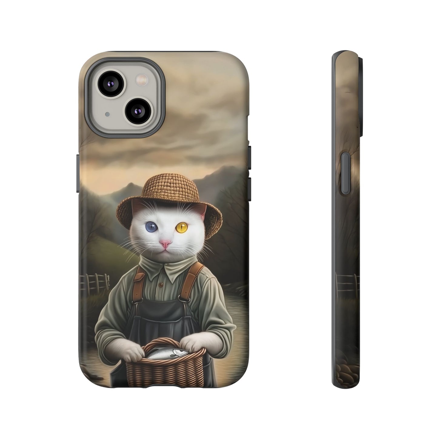 Custom Cat Portraiture Phone Case Vintage Character