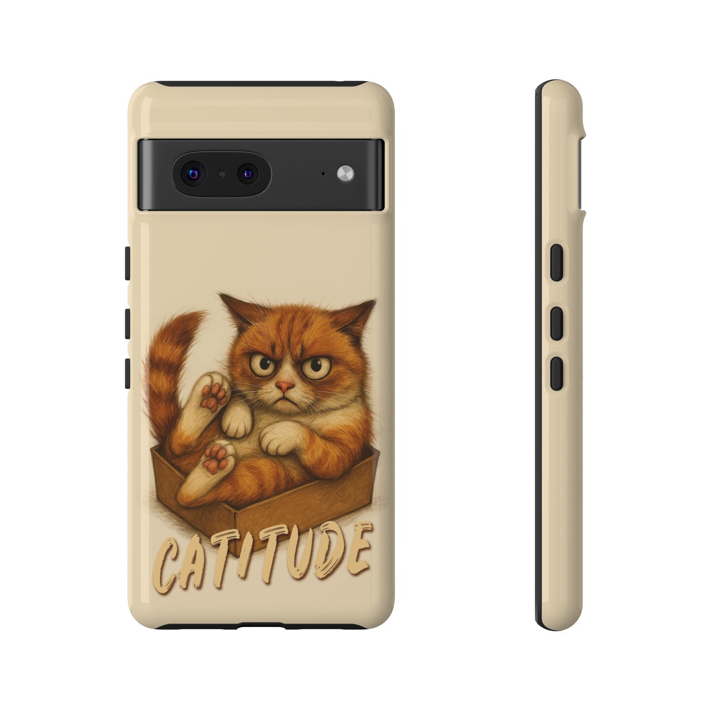 Grumpy Ginger Cat Phone Case CATITUDE in a Box