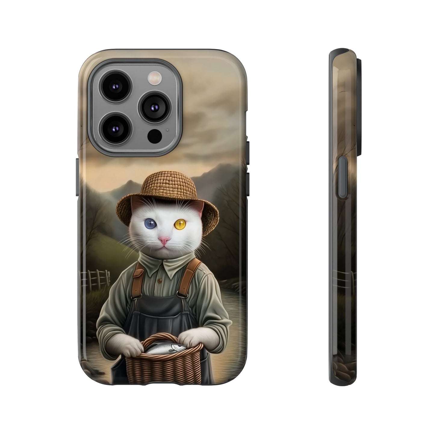 Custom Cat Portraiture Phone Case Vintage Character