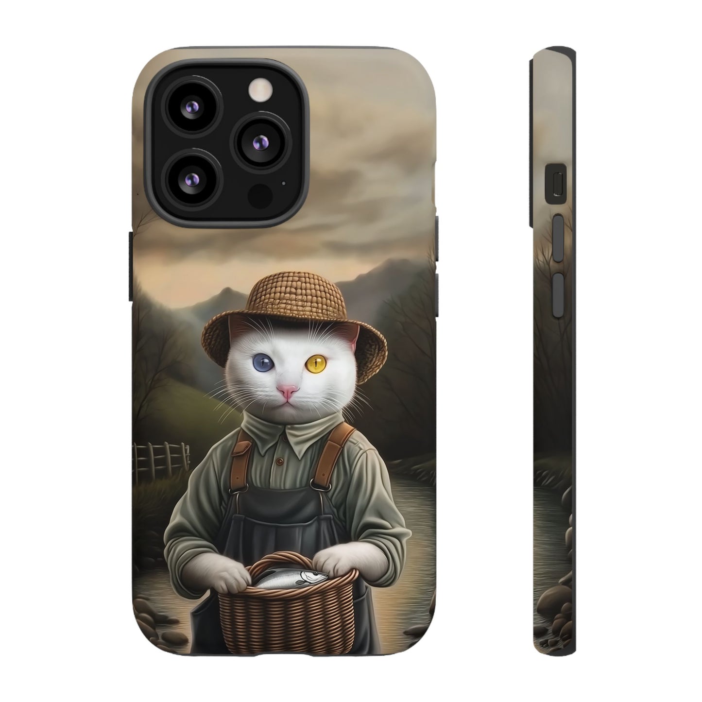 Custom Cat Portraiture Phone Case Vintage Character