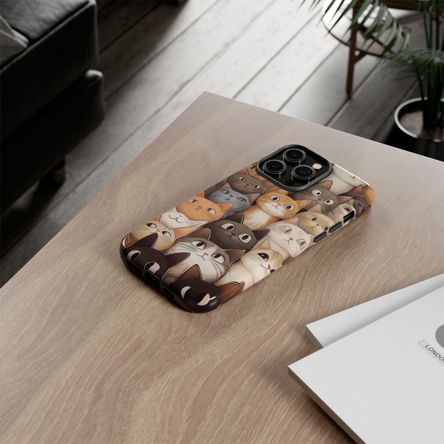 Feline Harmony - A Tapestry of Cats - Phone Case