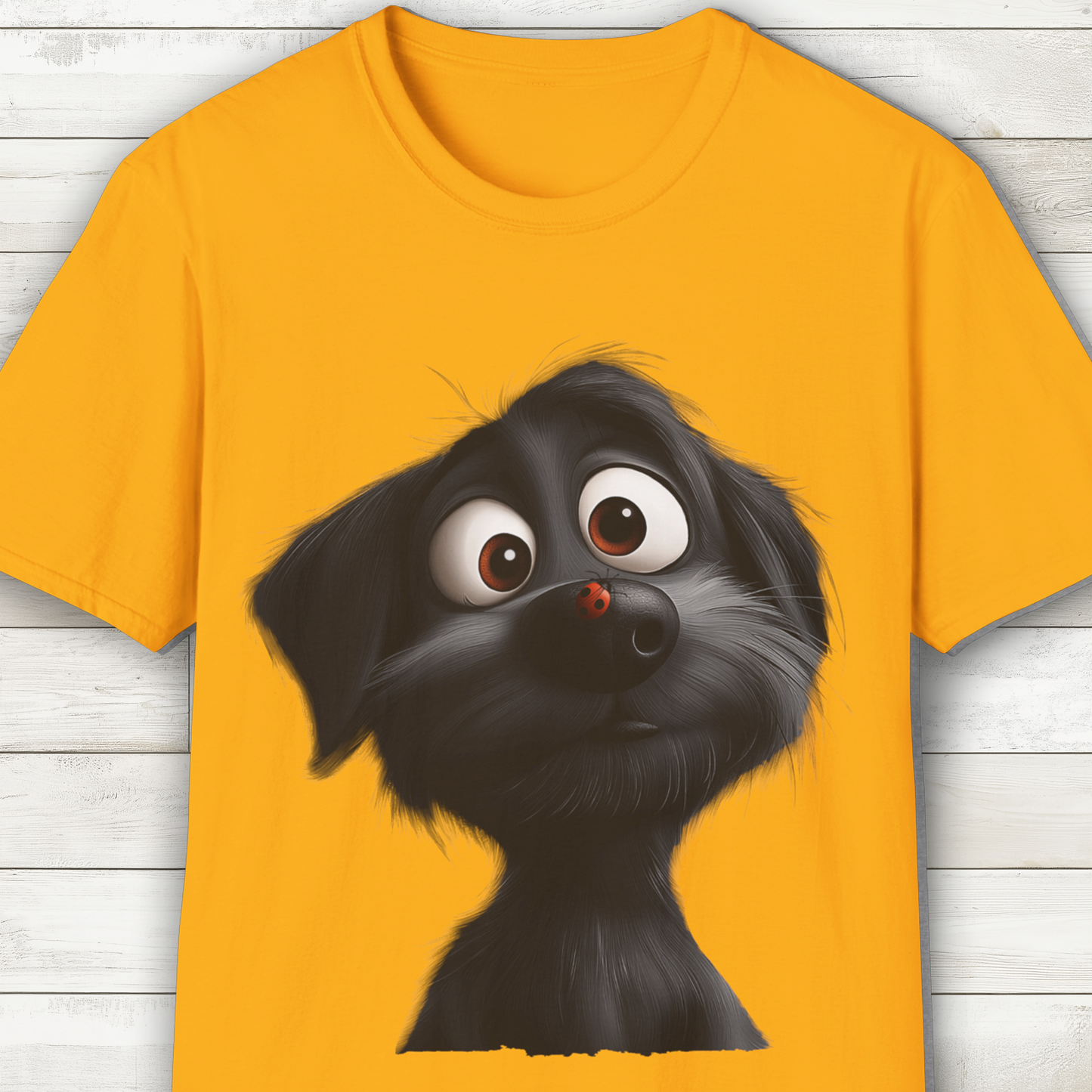Black Dog and Ladybug T-Shirt