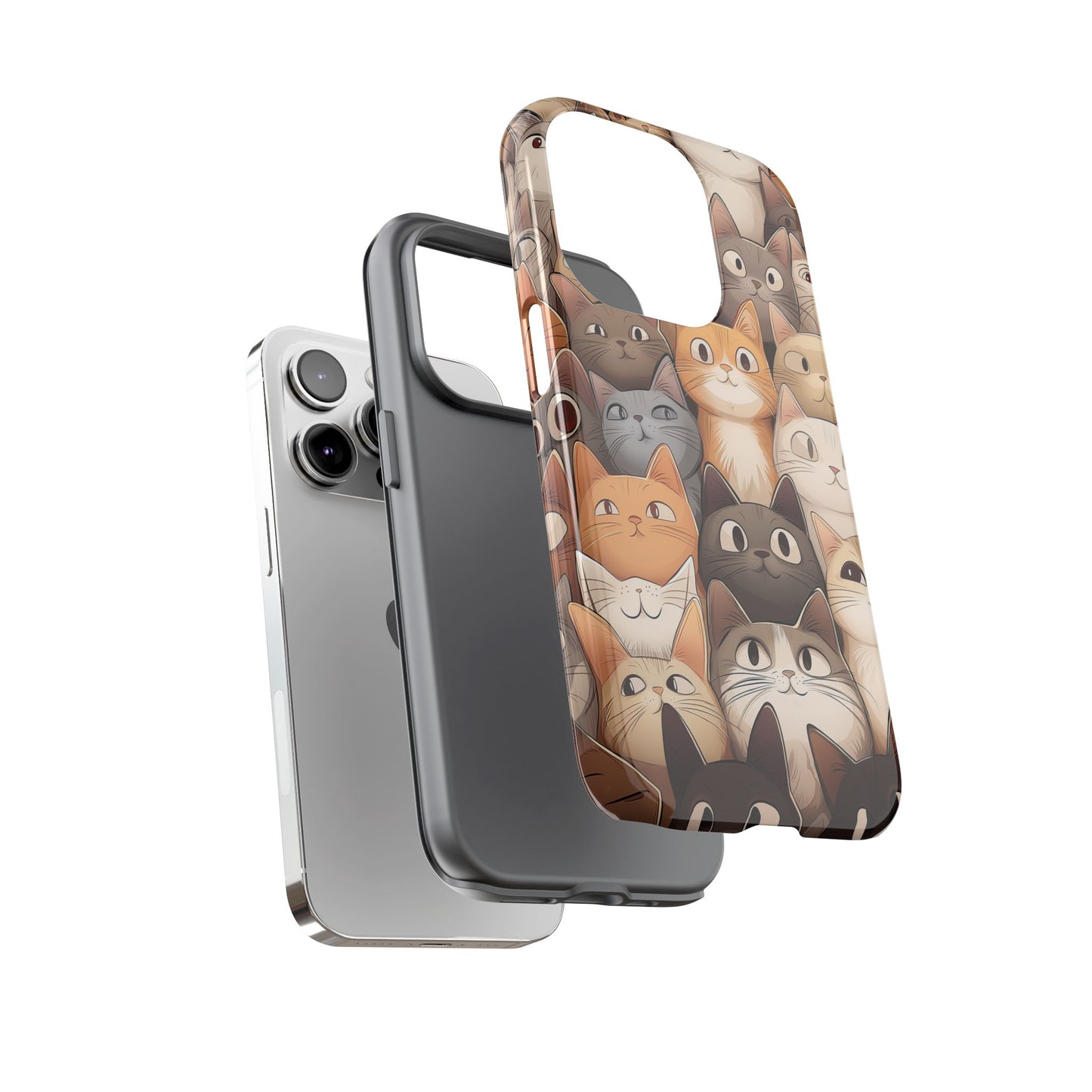 Feline Harmony - A Tapestry of Cats - Phone Case