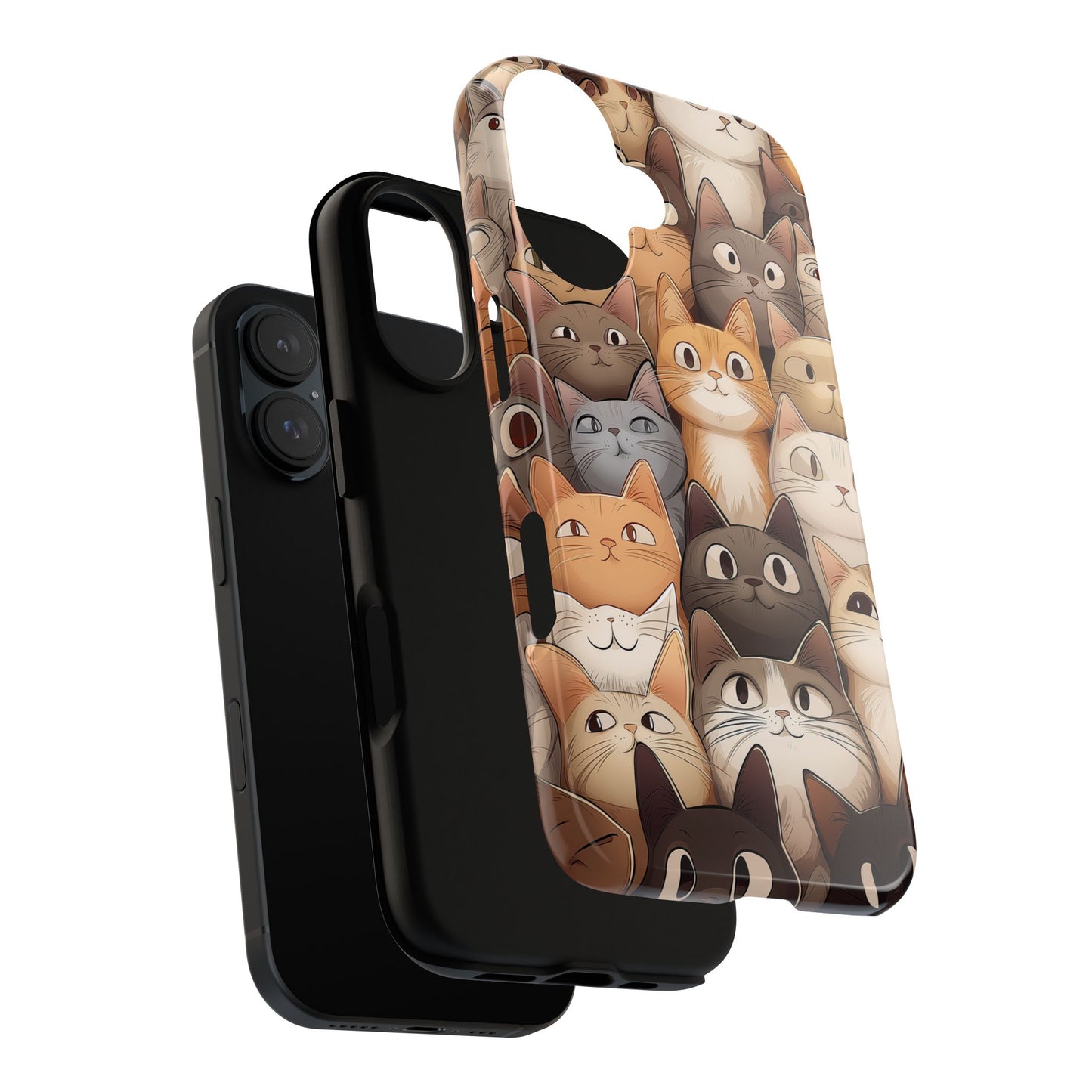 Feline Harmony - A Tapestry of Cats - Phone Case