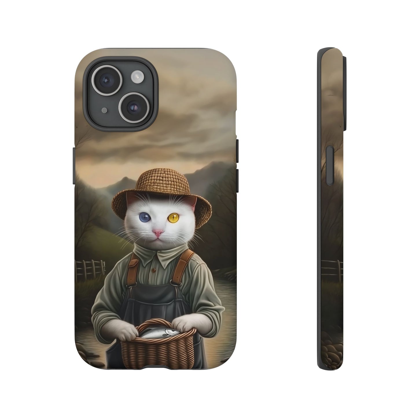 Custom Cat Portraiture Phone Case Vintage Character