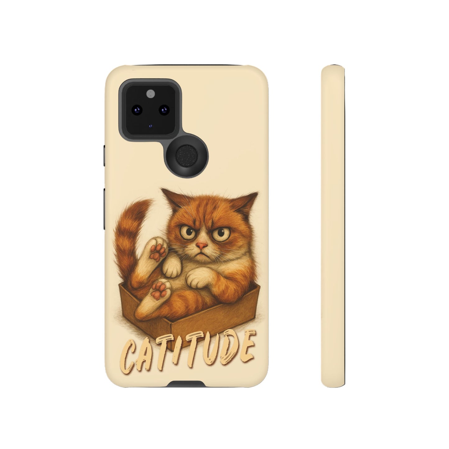 Grumpy Ginger Cat Phone Case CATITUDE in a Box