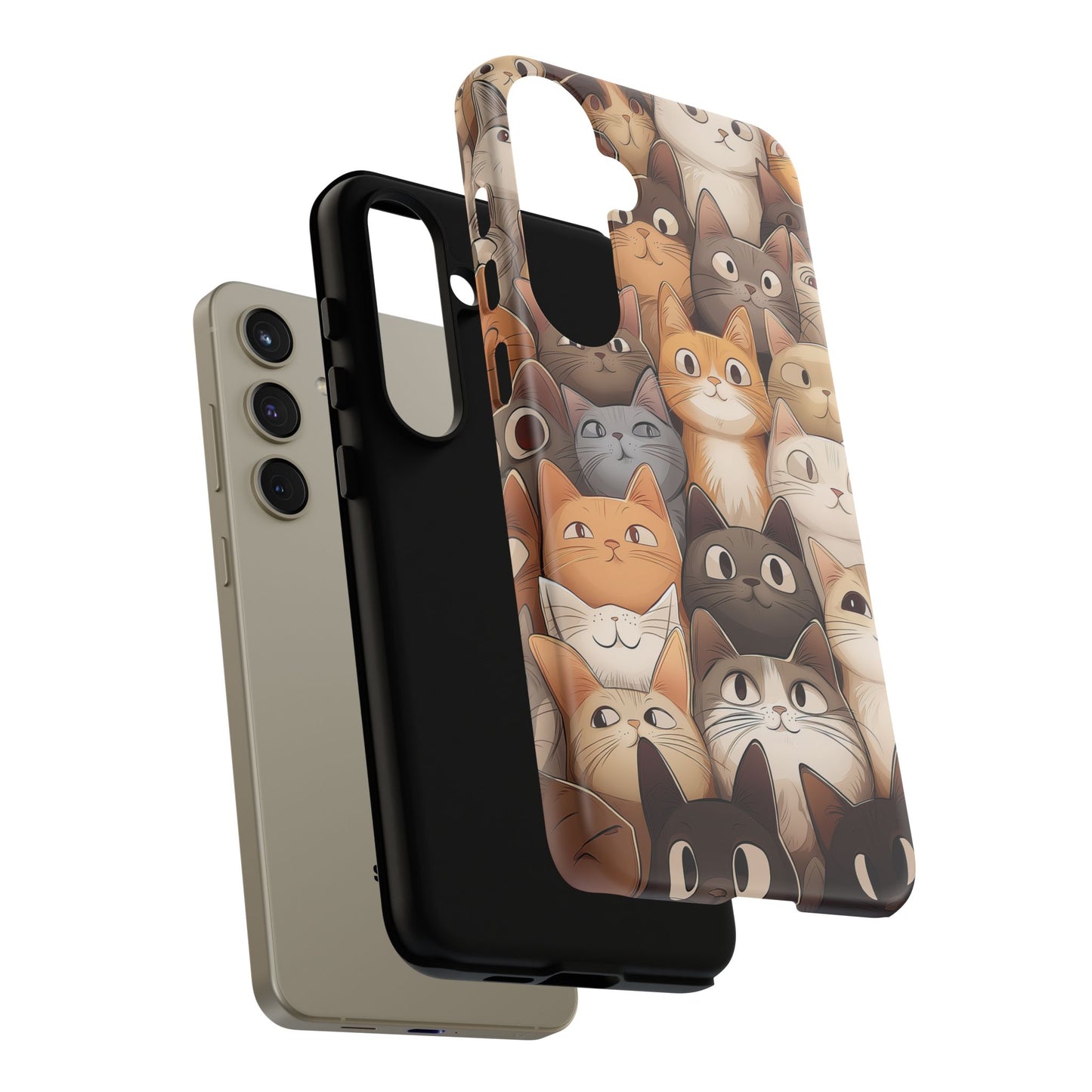 Feline Harmony - A Tapestry of Cats - Phone Case