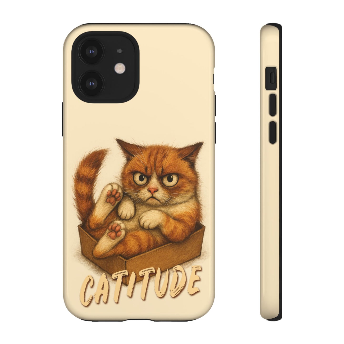 Grumpy Ginger Cat Phone Case CATITUDE in a Box