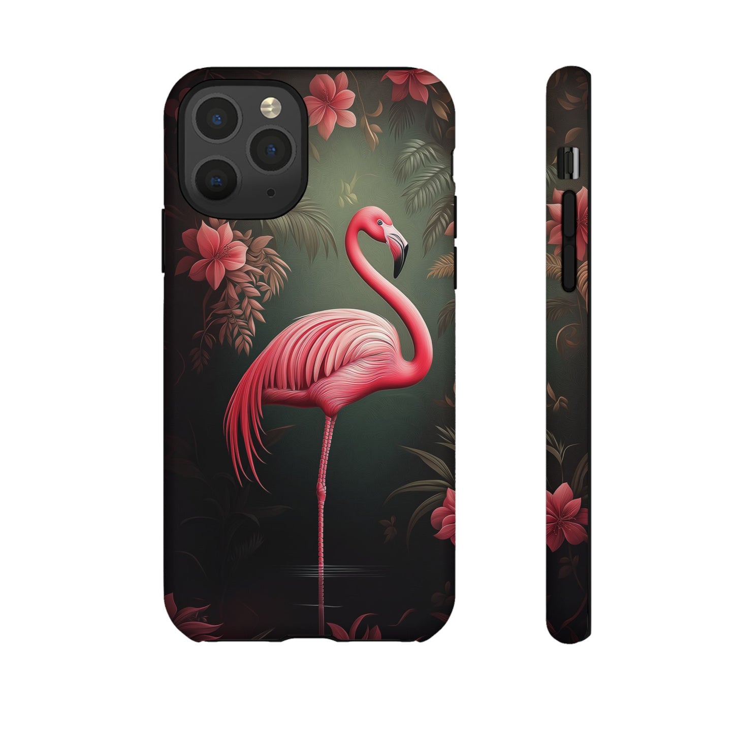 Pink Flamingo and Dark Floral Design, Patrick Brown Style