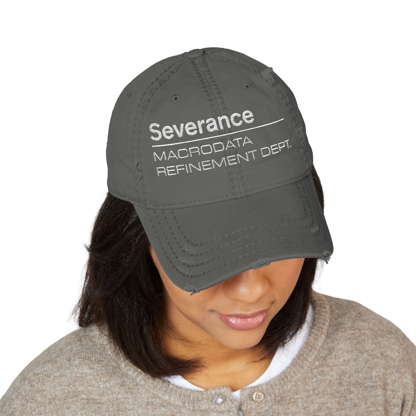 Embroidered Distressed Hat - SEVERANCE TV Series Cap Apple TV Show Vintage Baseball Hat