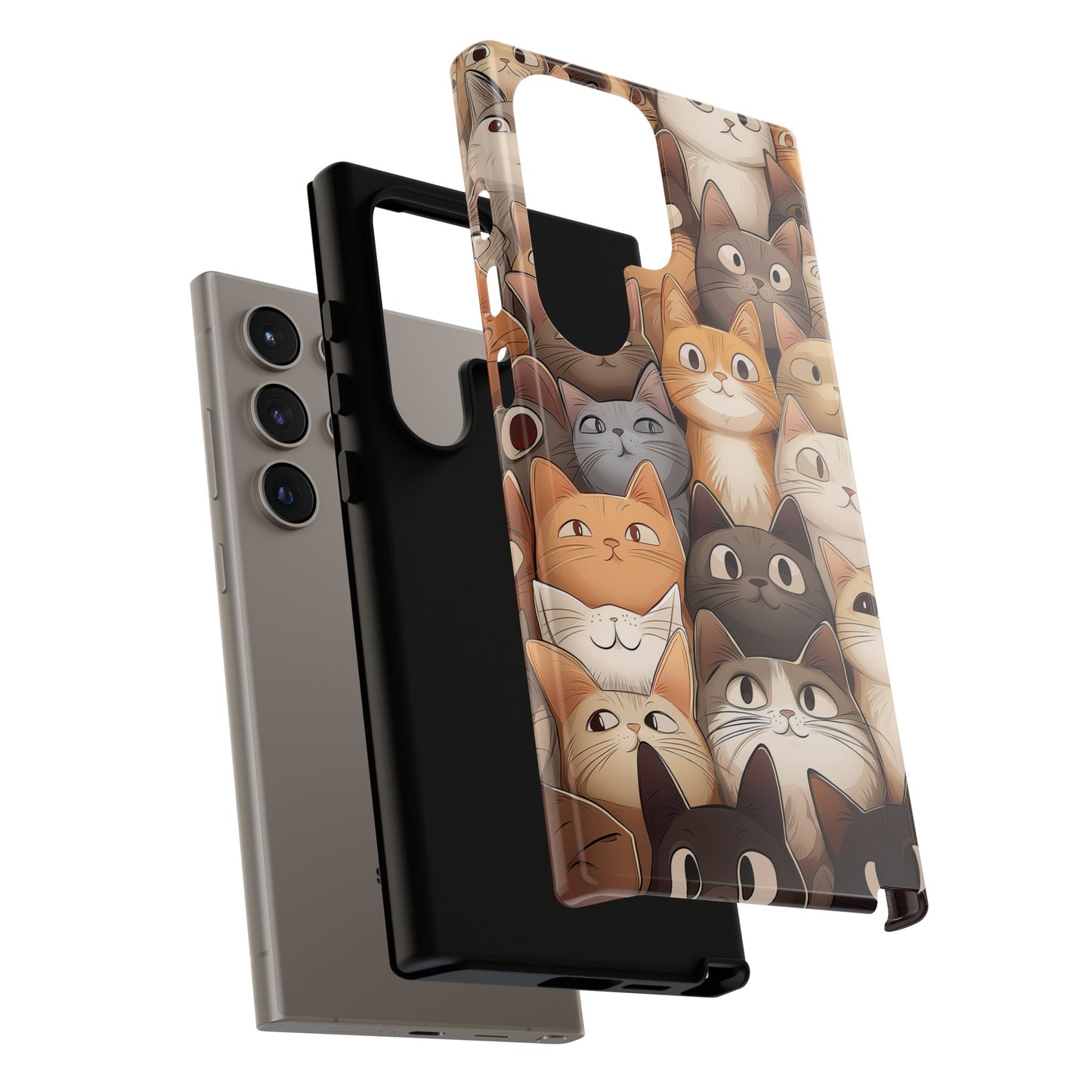 Feline Harmony - A Tapestry of Cats - Phone Case