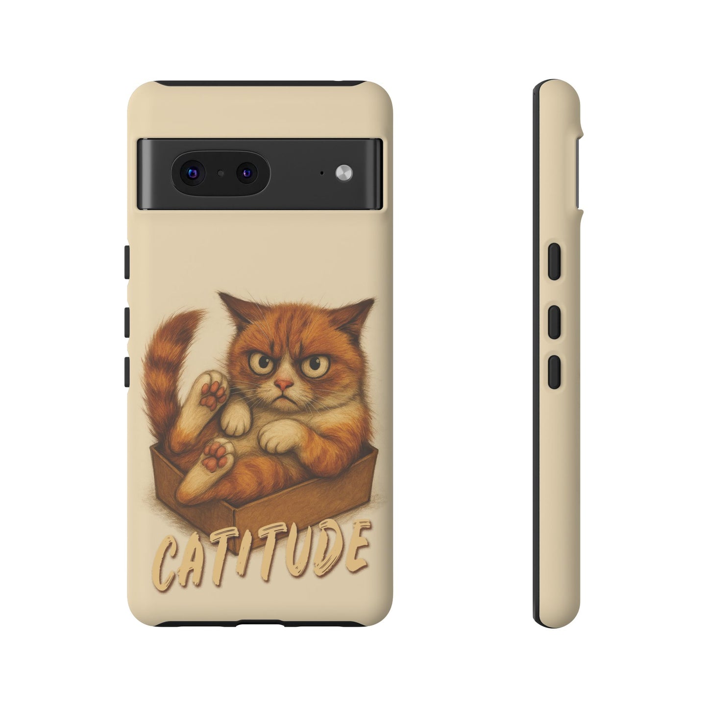 Grumpy Ginger Cat Phone Case CATITUDE in a Box