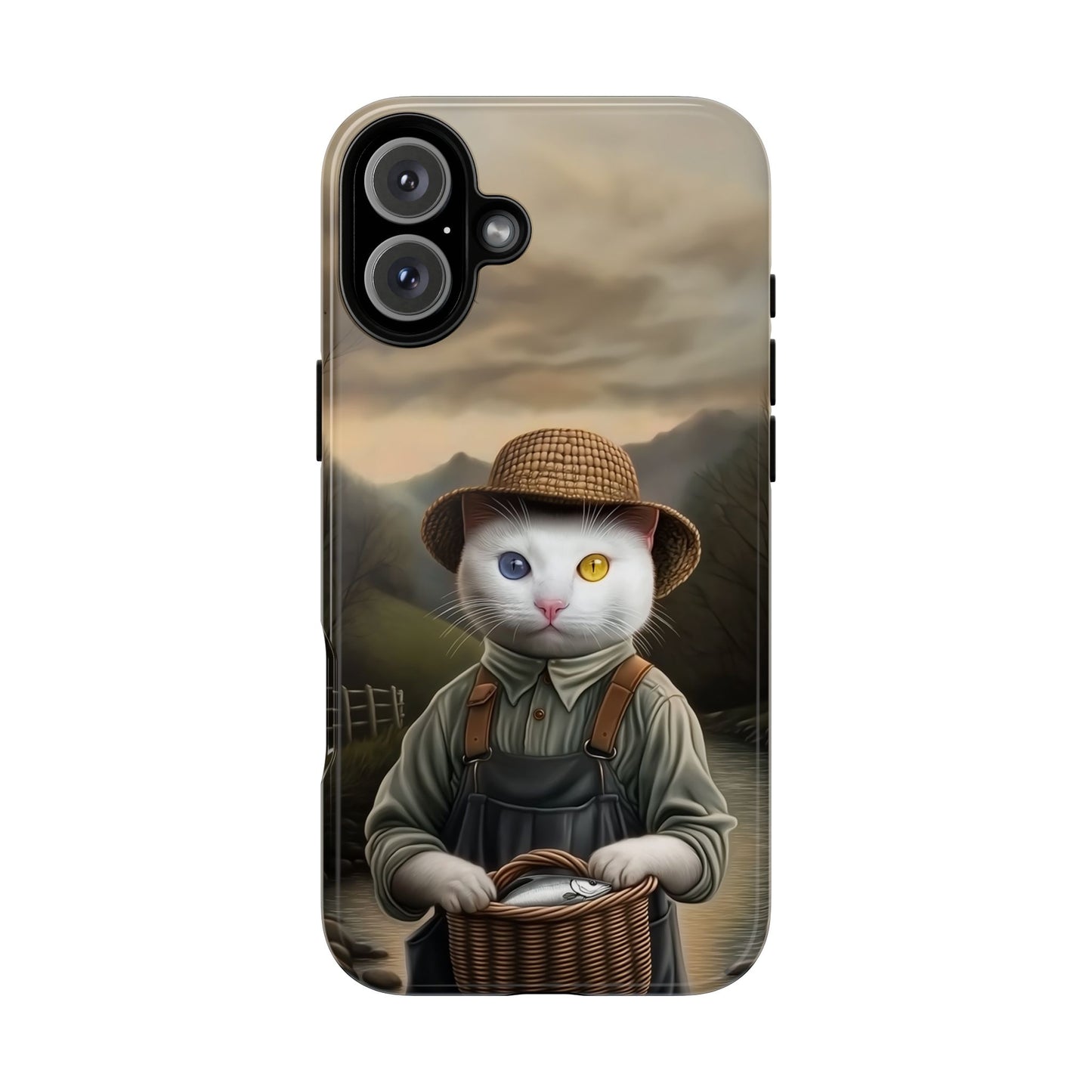 Custom Cat Portraiture Phone Case Vintage Character